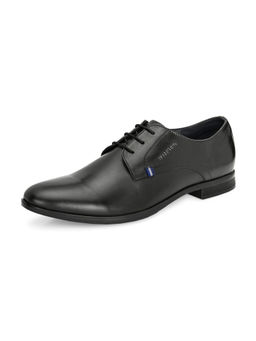 Valentino - Men Premium Leather Black Lace-Up Formal Derby Shoes
