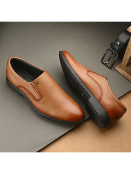 Valentino - Men Premium Leather Teak Slip-On Formal Shoes