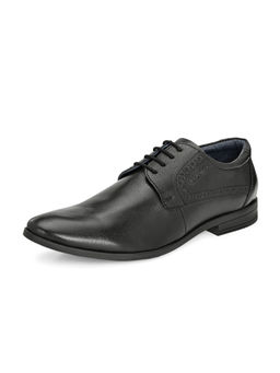 Valentino - Men Premium Leather Black Lace-Up Formal Derby Shoes
