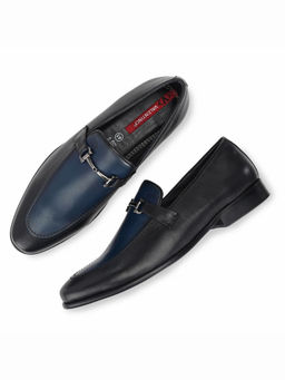 Valentino - Men Premium Leather Blue Slip-On Formal Shoes