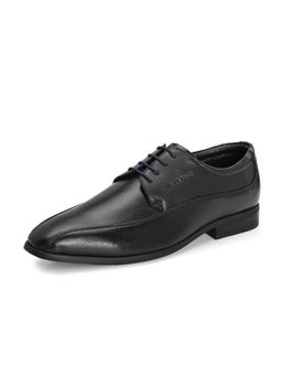 Valentino - Men Premium Leather Black Lace-Up Formal Derby Shoes