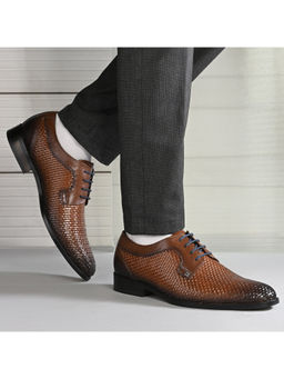 Valentino - Men Premium Woven Leather Lace Up Party Shoes