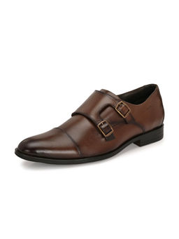 Valentino - Men Premium Leather Double Monk Strap Formal Partywear Shoes