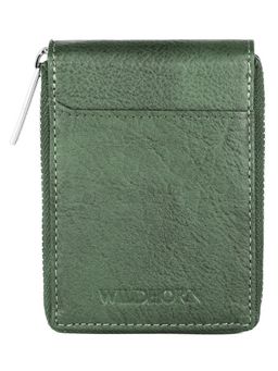 WILDHORN - Unisex Green Leather 9 Slot Vertical Credit Debit Card Holder