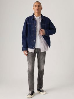 Levi's - Men's 501 Grey Straight Fit Mid Rise Jeans