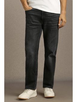 Louis Philippe - Men Black Dark Straight Fit Jeans
