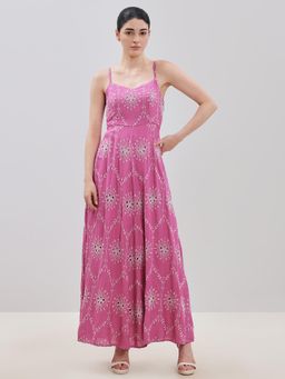 VERO MODA - Pink Embroidered Shoulder Straps Dress