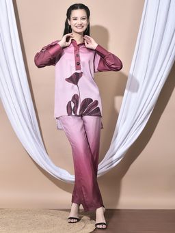 FFU - Pink Floral Collar Neck Co-ord Set