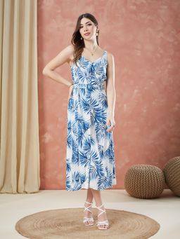 Latin Quarters - Blue Printed Sweetheart Dress