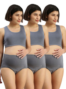 Adira - Grey Post-Delivery Period Panties (Pack of 3)