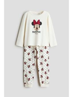H&M - Girls White Printed Cotton Pyjamas