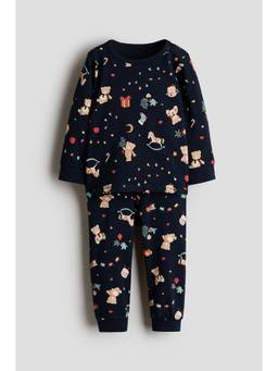 H&M - Kids Black Printed Cotton Pyjamas