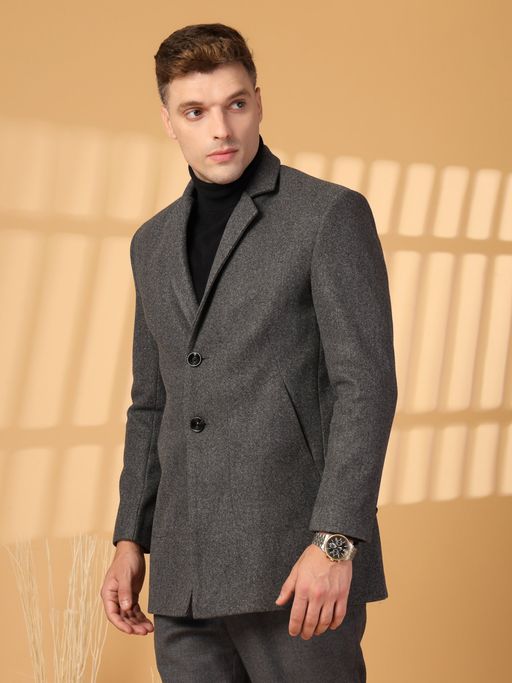 CHKOKKO Mens Grey Winter Coat