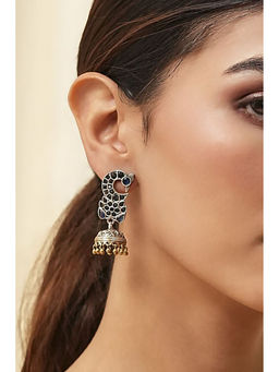 Biba - Women Navy Blue Brass Jhumka