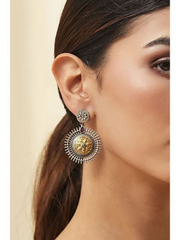 Biba - Women Oxidised Gold Brass Danglers