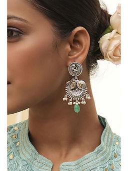 Biba - Women Green Brass Danglers