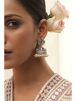 Biba - Women Mint Green Brass Jhumka