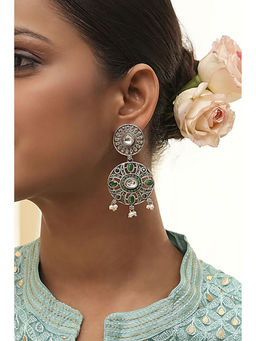 Biba - Women Green Brass Danglers