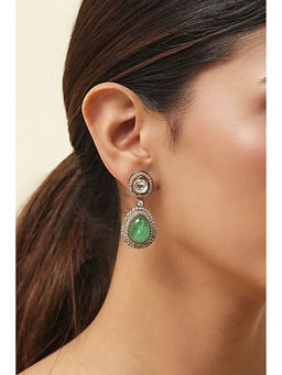 Biba - Women Green Brass Danglers