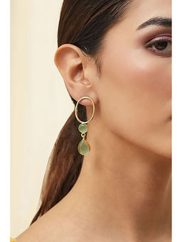 Biba - Women Mint Green Brass Danglers