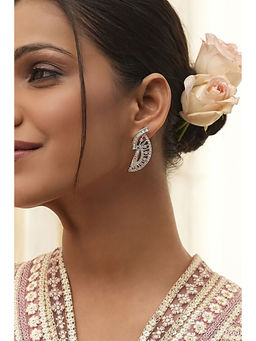 Biba - Women White Brass Danglers