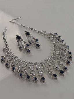 Peach Tassels - Blue Necklace Set (Set of 2)