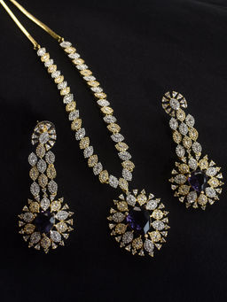 Peach Tassels - Ad Purple Necklace Set (Set of 2)