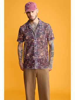 FREAKINS - Multi-Color Skull Face Mesh Shirt