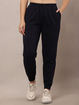 NOBARR - Women Cotton Elastic with Drawstring Dark Blue Jogger