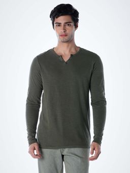 Jack & Jones - Men Slim Fit Green T-Shirt