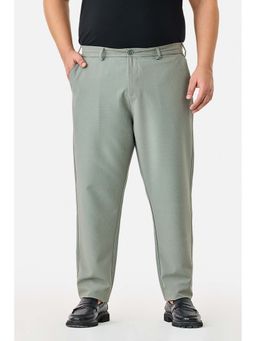 Snitch - Olive Solid Regular Formal Plus Size Trouser for Men
