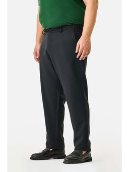 Snitch - Dark Blue Solid Regular Formal Plus Size Trouser for Men