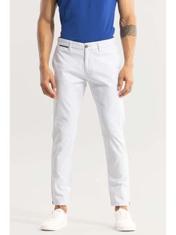 Snitch - White Plain Slim Casual Chinos for Men