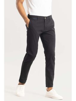 Snitch - Black Plain Slim Casual Chinos for Men