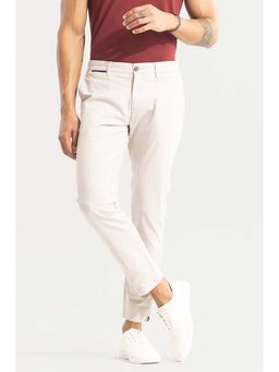 Snitch - Cream Plain Slim Casual Chinos for Men