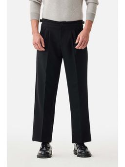 Snitch - Black Plain Loose Casual Trouser for Men