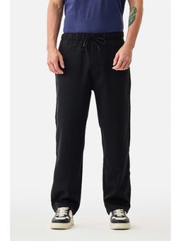 Snitch - Black Solid Loose Casual Trackpant for Men