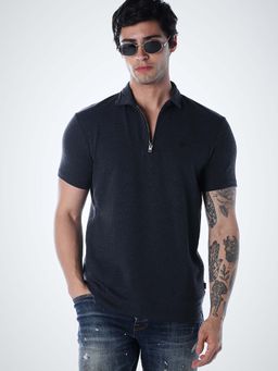 Jack & Jones - Men Regular Fit Navy Blue T-Shirt