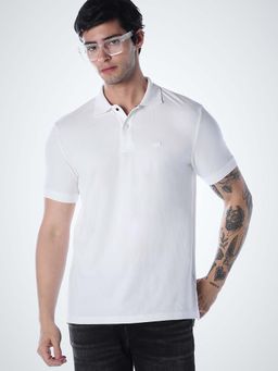Jack & Jones - Men Regular Fit White Polo T-Shirt