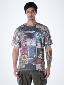 Jack & Jones - Men Oversized Fit Multi-Color T-Shirt