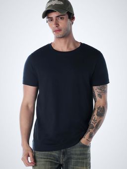 Jack & Jones - Men Regular Fit Navy Blue T-Shirt
