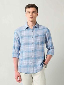 AD By Arvind - Grey Modern Slim Fit Checked Shirt