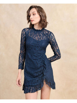 RAREISM - Blue Artvin Primary Petrol Fitted Mini Dress