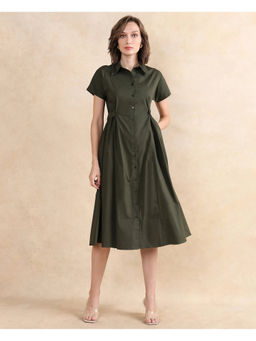 RAREISM - Olive Eddl Primary Fit & Flare Midi Dress