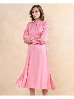 RAREISM - Pink Erzinc Fit & Flare Midi Dress