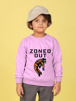 Nusyl - Boys Lilac Zoned Out Text Printed Oversized Sweatshirt