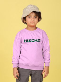 Nusyl - Boys Lilac Mecha Text Printed Oversized Sweatshirt
