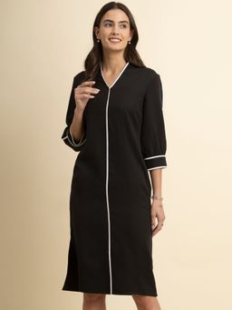 FableStreet - Colour Block Dress - Black and White