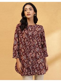 Fabindia - Maroon Cotton Kalamkari Printed Tunic