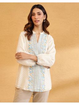 Fabindia - White Cotton Silk Tunic